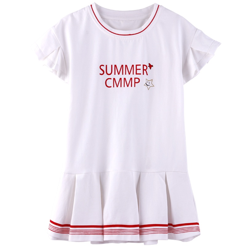 小红豆女童连衣裙2019夏装新款女孩休闲裙子中大童棒球裙洋气裙子