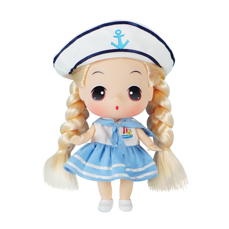 冬己女孩精美可爱18CM海军风娃娃玩具FDE1810