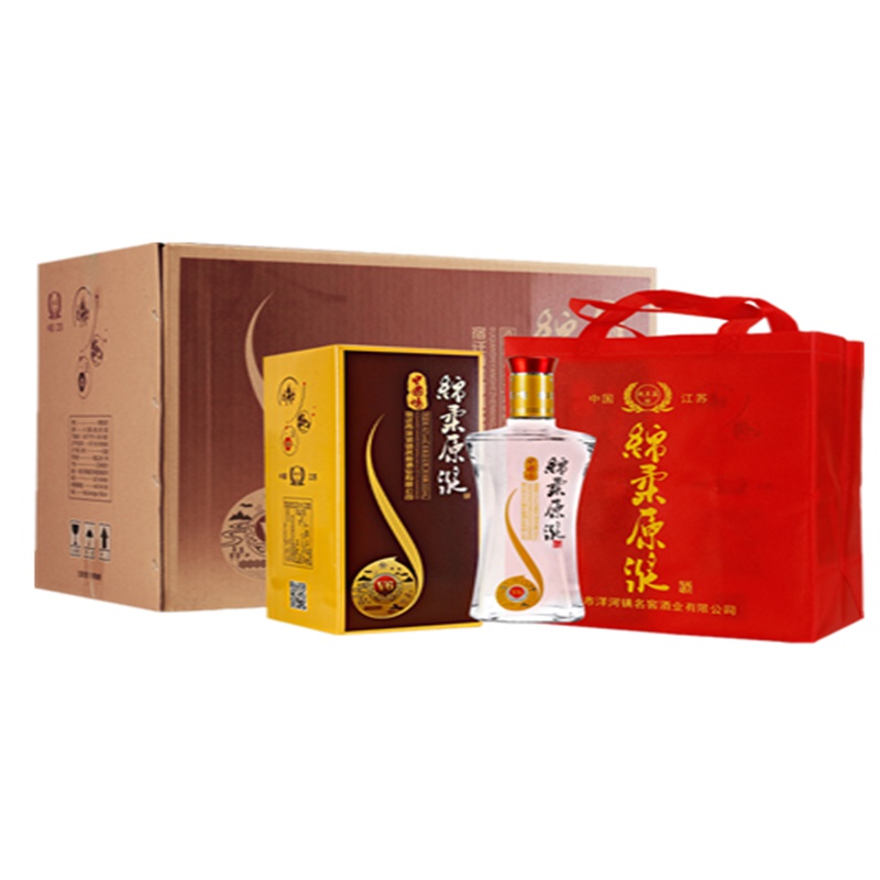 [酒厂自营]江苏洋河镇白酒中国情 精致礼盒装 绵柔原浆 粮食酒 42度500ml 原浆酒 婚庆喜宴酒水 整箱6瓶 特价