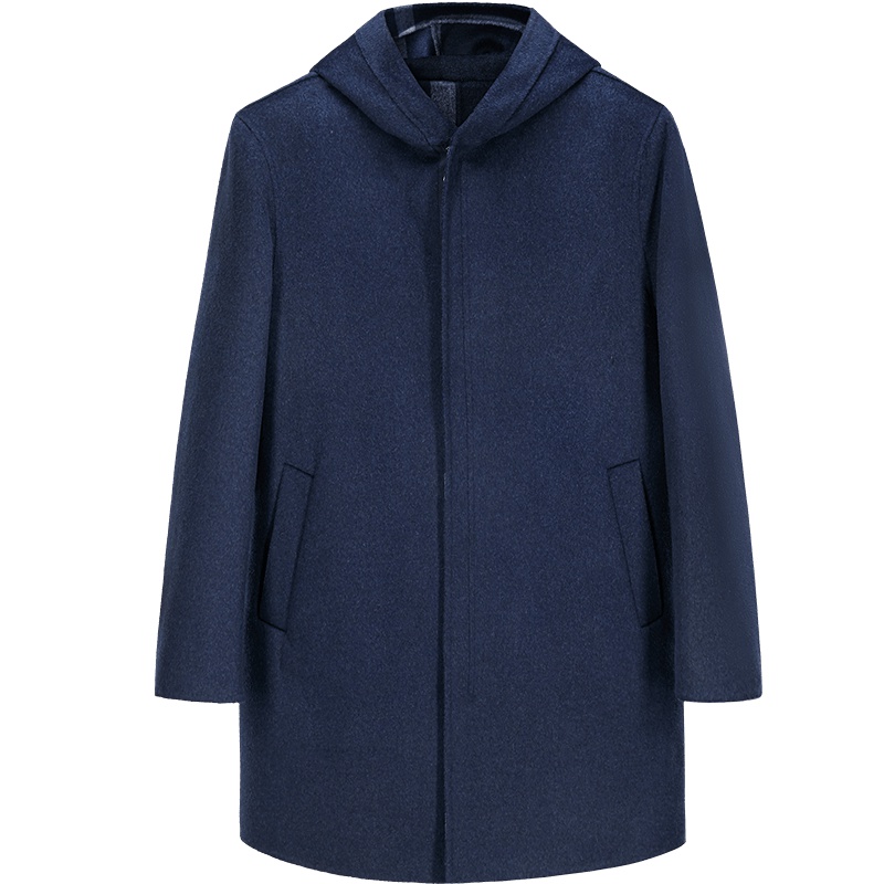 HLA海澜之家双面呢大衣2019秋季休闲连帽舒适大衣外套男 HWDAD3R102A