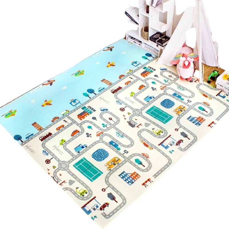 家用宝宝爬行垫智扣可折叠儿童防滑防摔爬爬垫泡沫地垫子整张
