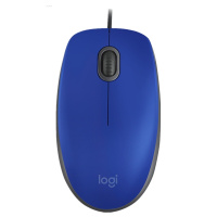 罗技(Logitech)M110有线鼠标 蓝色 静音鼠标 对称鼠标 有线鼠标