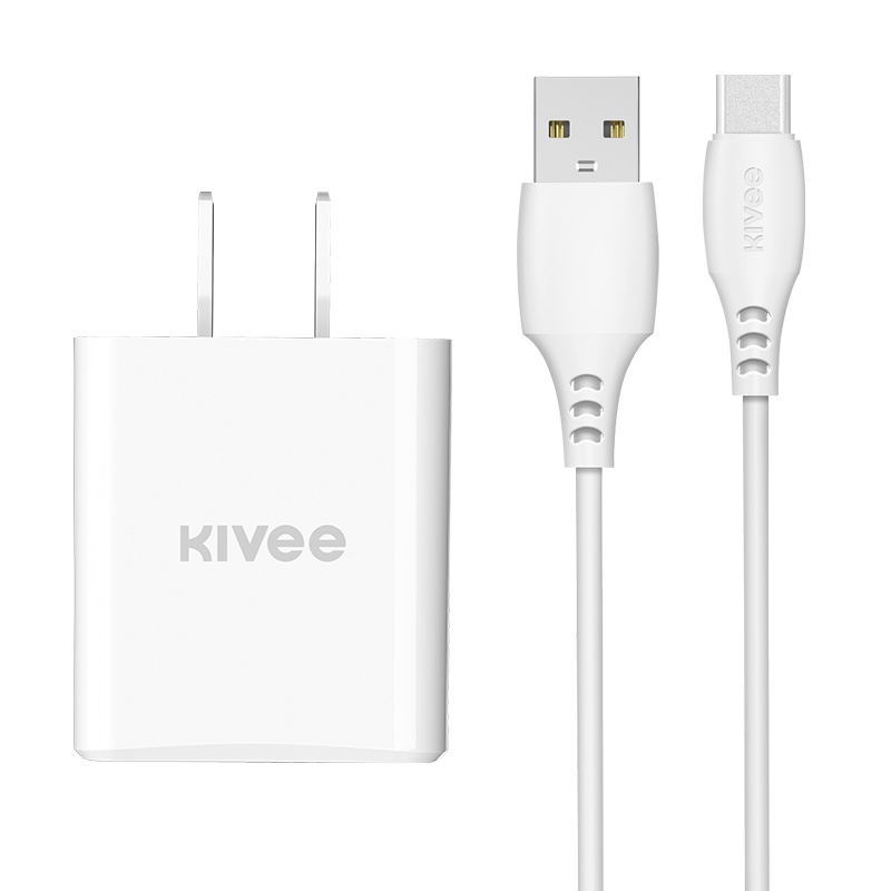 KIVEE可逸 5V/2.1A充电器头套装 华为小米三星苹果通用3C认证充电头AC03D 白色 单充头