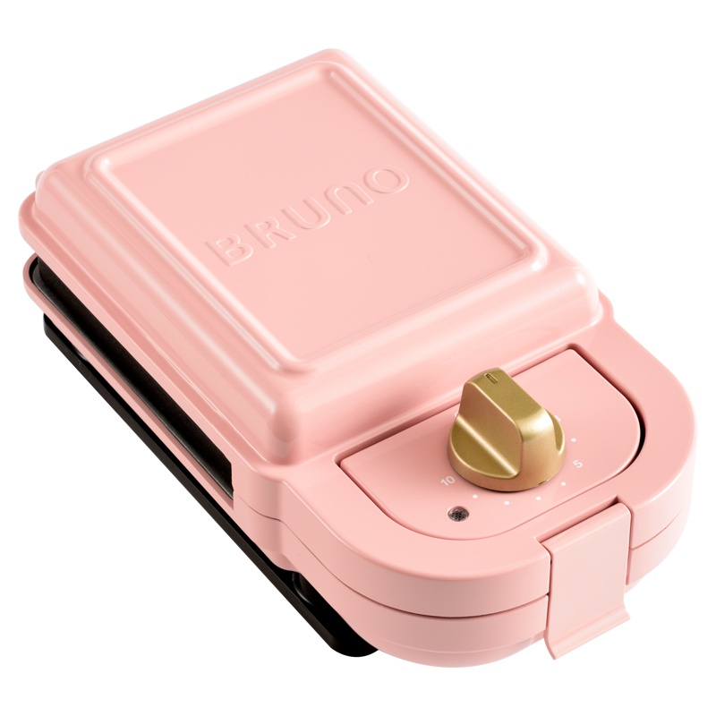 日本bruno樱花粉Mini轻食机早餐机家用多功能三明治华夫饼烤面包机(标配+鲷鱼烧烤盘+华夫饼烤盘)