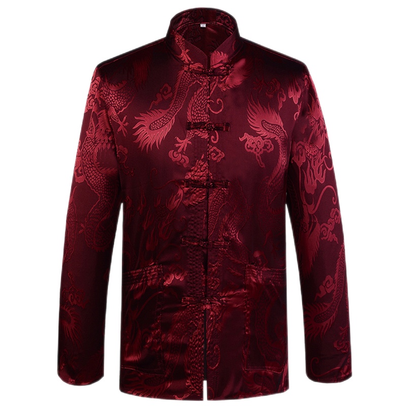 2020立领短袖男士唐装中老年人爸爸男装长袖老人衣服爷爷春装衫伊格