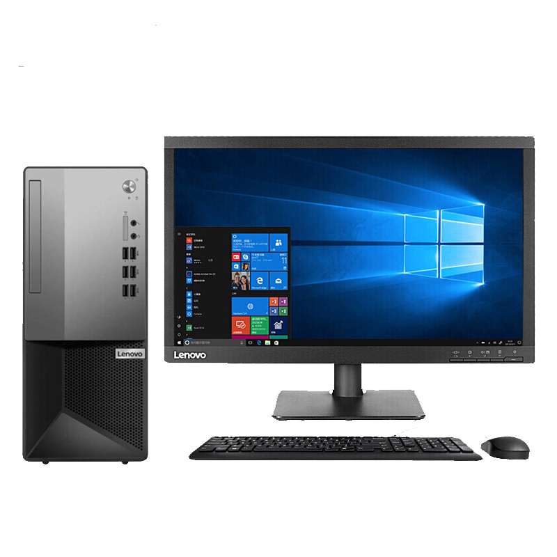 联想(Lenovo)扬天M2600T 商用办公税控台式机电脑带PCI插槽 23英寸屏 定制(G5900 4GB 1TB+256GB 集显 无光驱 Win10)