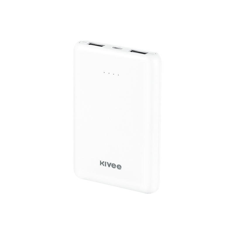 KIVEE 可逸移动电源可爱小巧手机充电宝5000毫安大容量苹果/安卓通用便携PT609简约款 白色