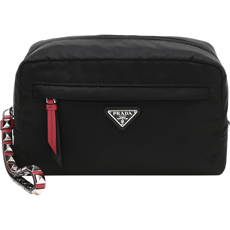 PRADA 普拉达 女士 织物铆钉装饰手拿包 1NA019 2BYB