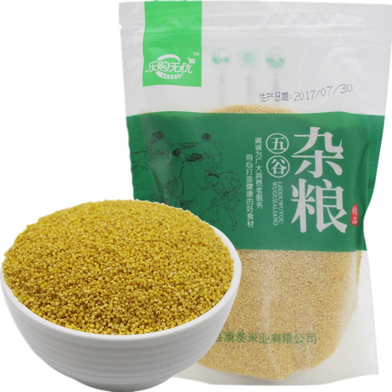 乐购无忧东北婴儿小米粥黄小米500g小米粥黄米新米早餐原生态黄金小米杂粮