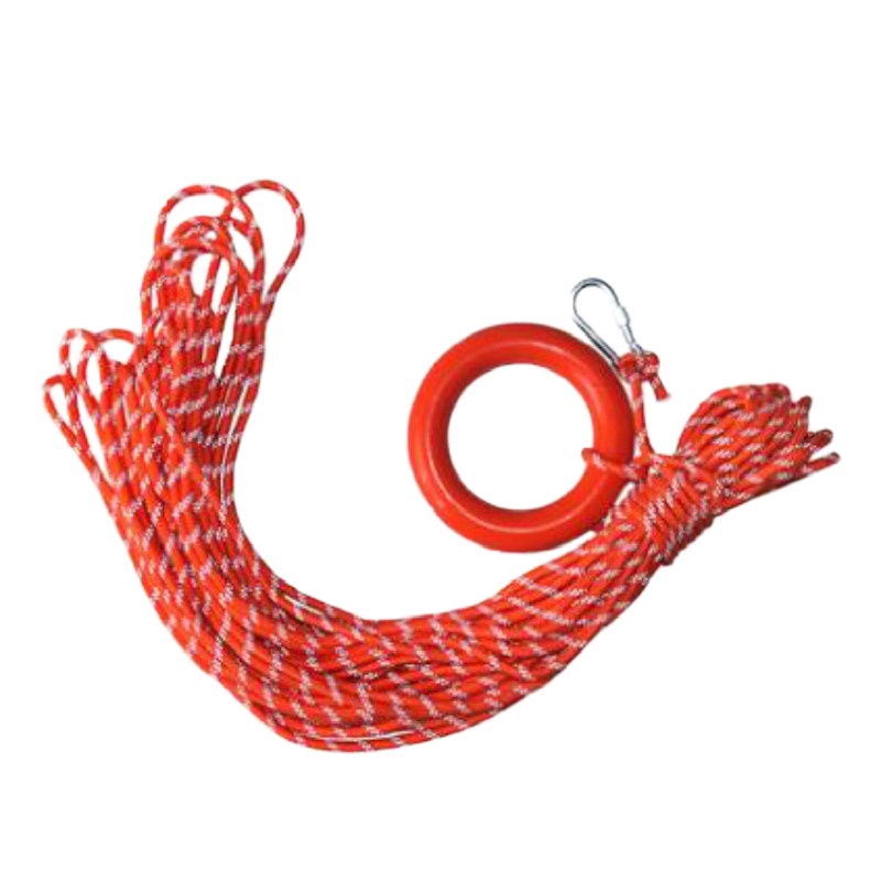 船用CCS成人实心救生圈聚乙烯塑料泳池游泳圈2.5kg儿童塑料浮圈 8mm30m反光救生绳+环+钩