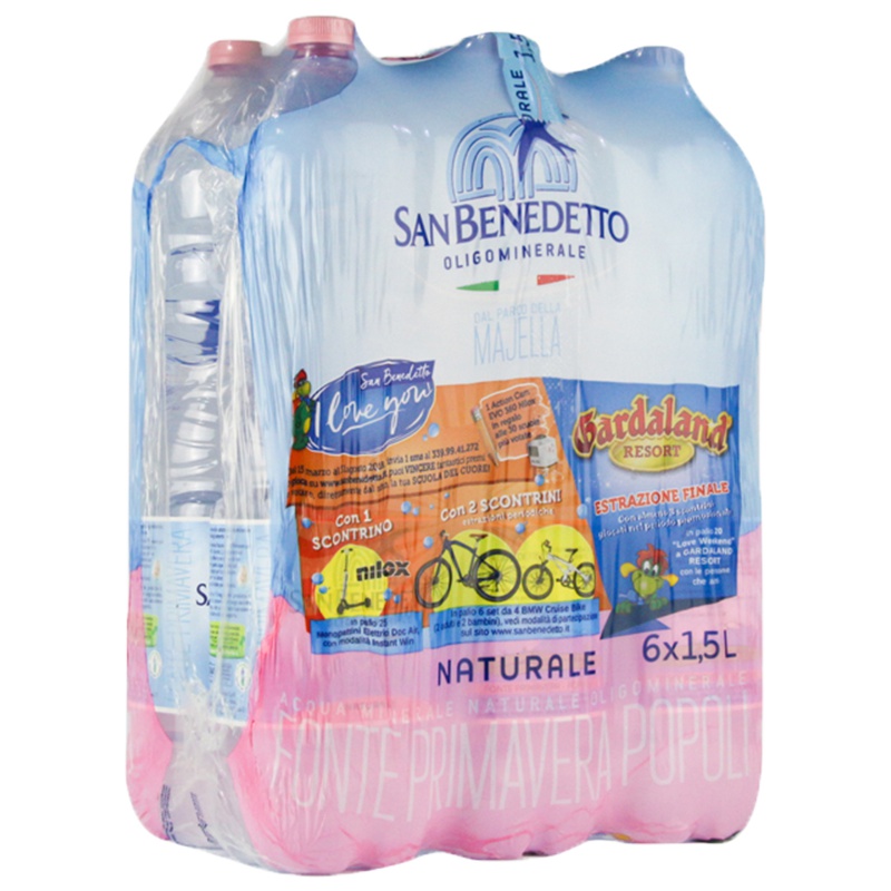 [意大利进口]圣碧涛(San Benedetto)天然矿泉水 1.5L*6瓶1500ml进口饮用水 矿物质水 意大利进口