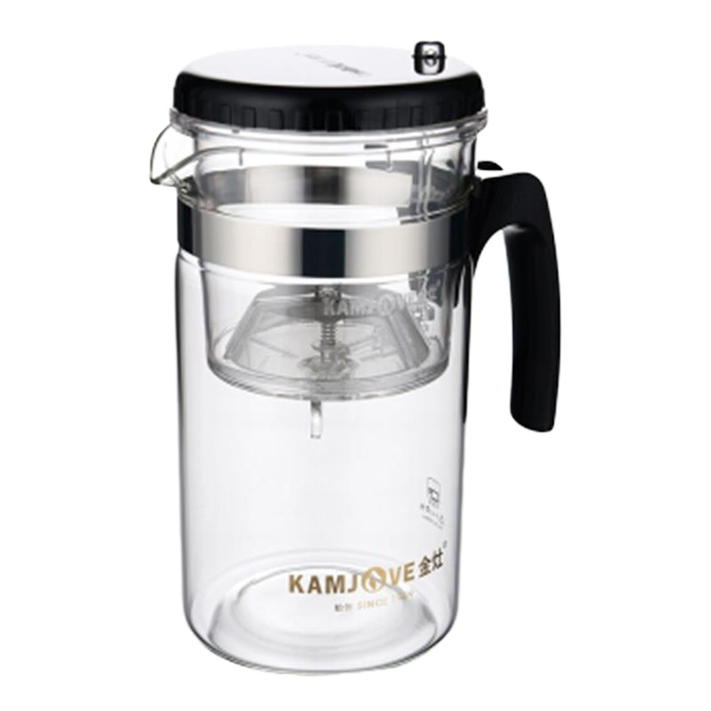 美的(Midea)玻璃茶壶 按压式飘逸杯 过滤茶水壶泡茶杯耐热茶水分离杯泡茶器泡茶壶 金灶TP-200/1000毫升