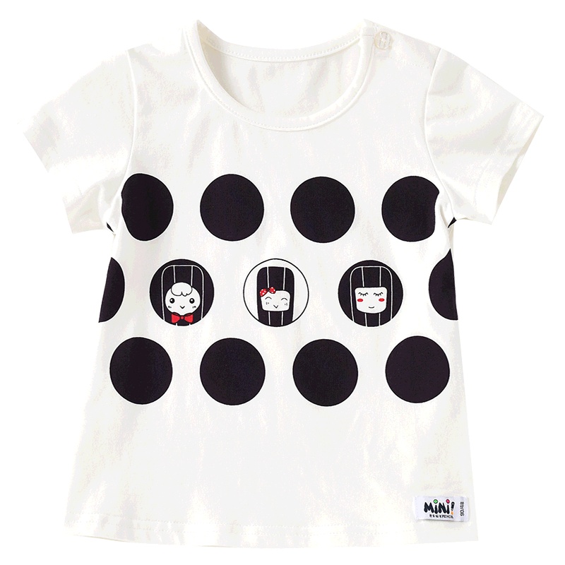 铅笔俱乐部童装2019夏装新款女童圆领上衣小童宝宝短袖T恤儿童T恤