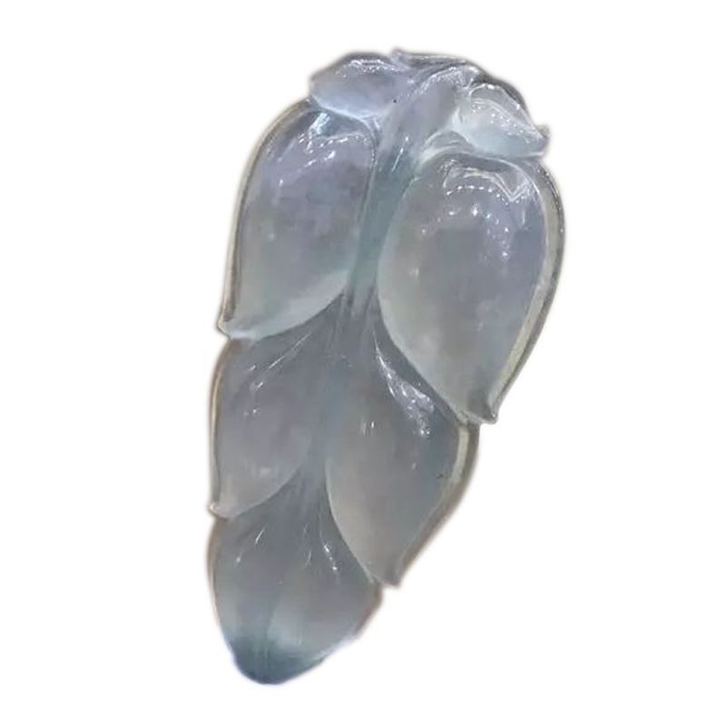 [金枝玉叶]冰种翡翠吊坠翡翠叶子