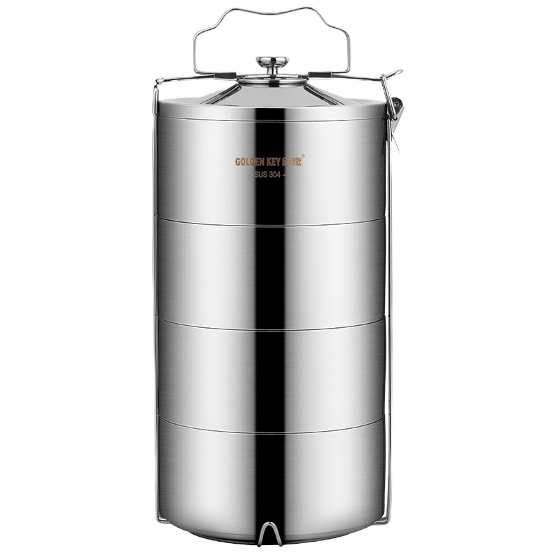 金钥匙(GOLDEN KEY)304不锈钢 至尚3.6L四层保温饭盒提篮 保温桶分层便当盒GK-TL3600-4