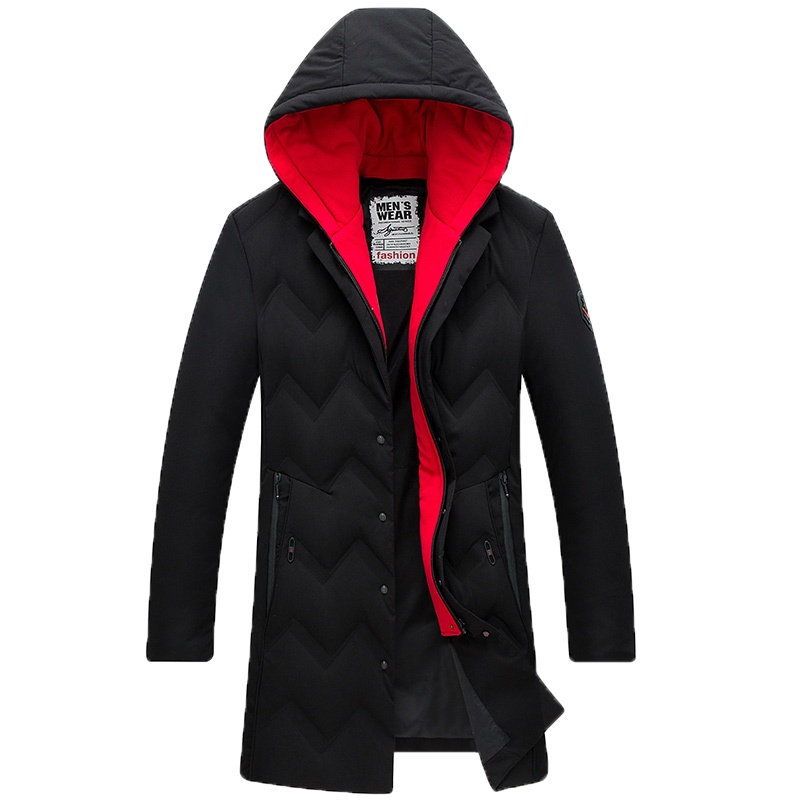 冰洁 羽绒服男中长款加厚2020新款外套冬季男士连帽休闲男装潮