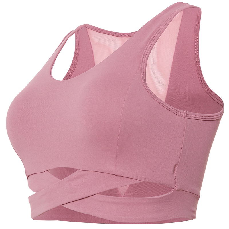 范斯蒂克 运动内衣女防震跑步聚拢定型文胸美背瑜伽镂空交叉背心式健身bra