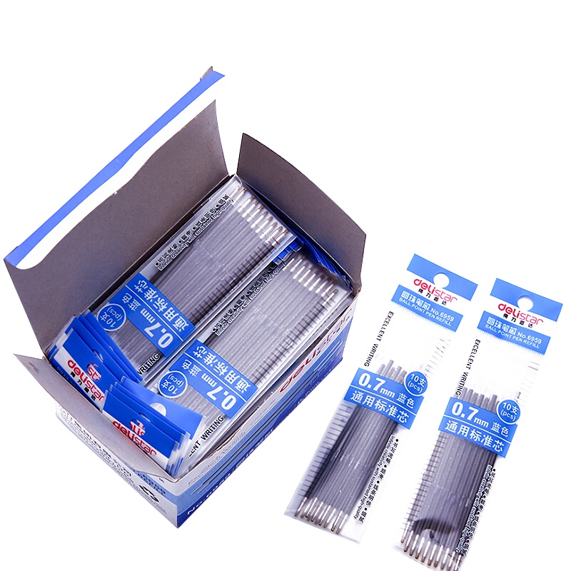 得力(deli)6959 圆珠笔笔芯 0.7mm (500支/盒)一盒装 蓝色