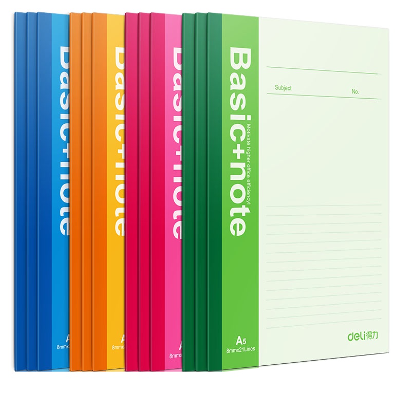得力(deli) 7653 无线装订本 A5 6O页 多色混合随机 XHJ 软抄本