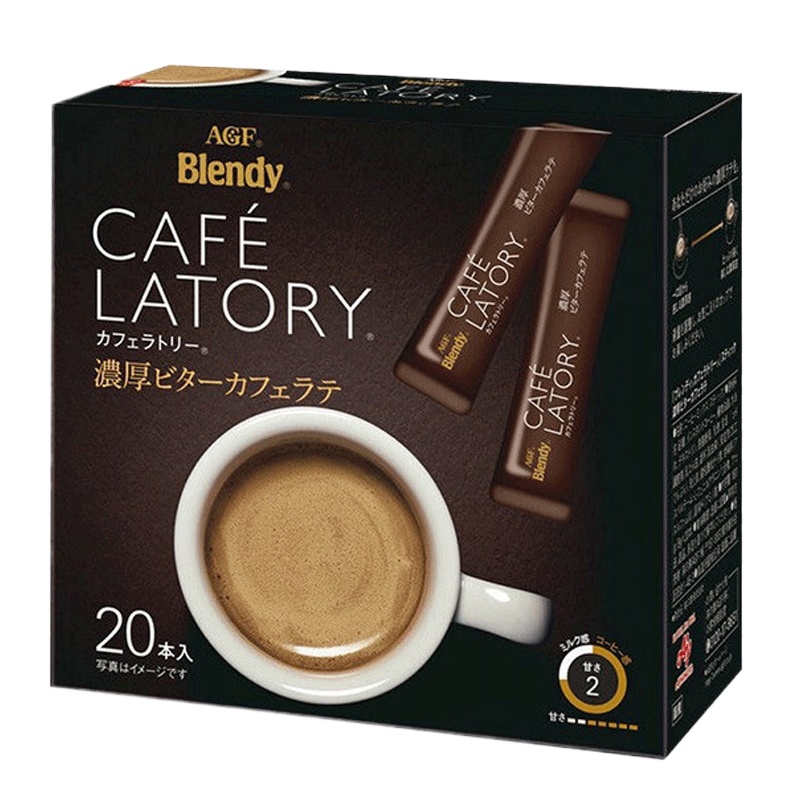 日本进口 AGF Blendy Latory浓厚微苦拿铁咖啡180g大盒