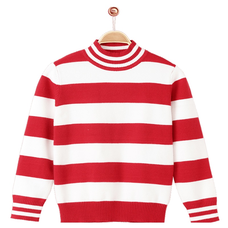 铅笔俱乐部童装2019秋装新款女童毛衫中大童条纹毛衣儿童长袖上衣