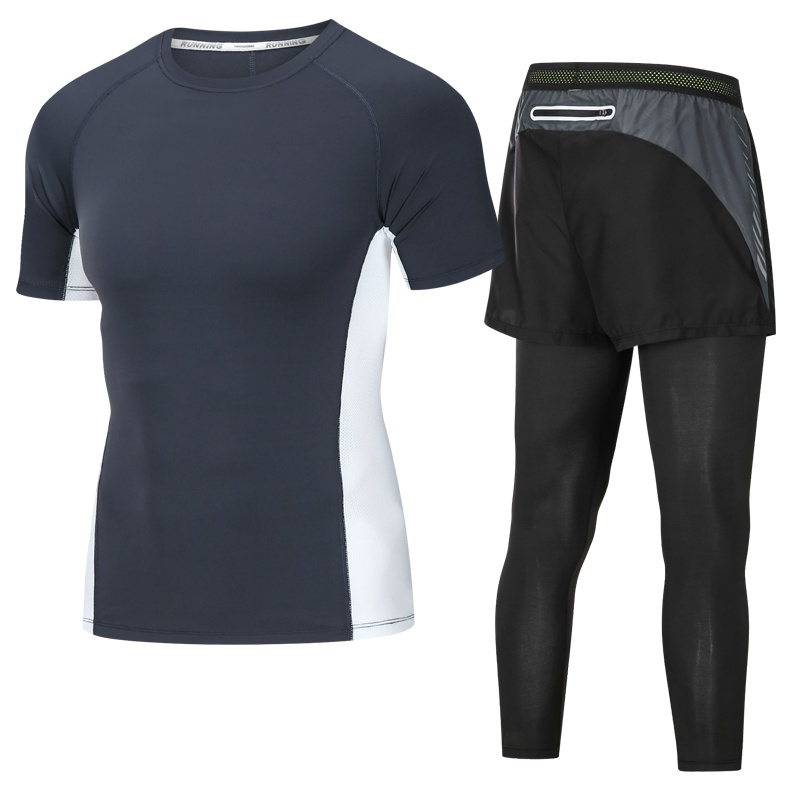 富贵鸟(FUGUINIAO)健身房男士运动服套装晨跑服外套速干衣衣服装备训练服装跑步夏季