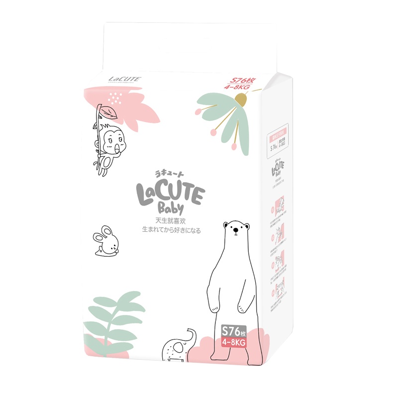 乐可爱森林王子超薄透气纸尿裤新生婴儿尿不湿男女宝宝尿片夏 S码76片