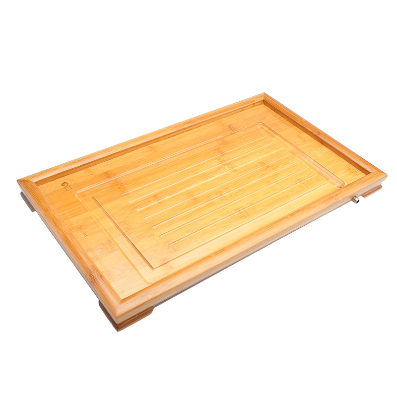 唐宏坊 楠竹茶盘托盘 茶杯盘 茶具盘实木 盛水茶盘 功夫茶具盘 干泡茶台茶海 排水式茶盘