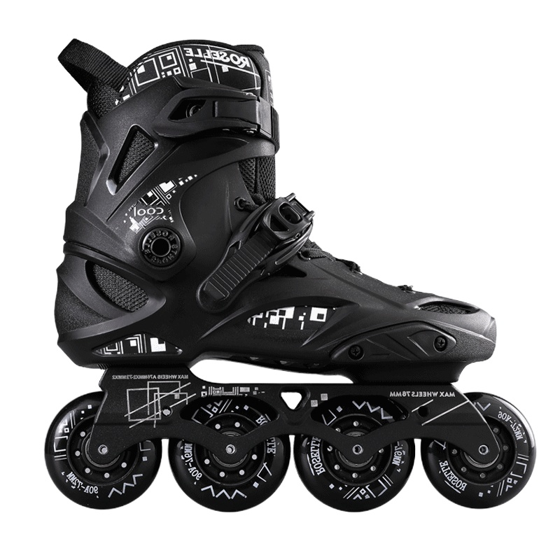 [洛神ROSELLE] X9 成人平花鞋+头盔+护具+鞋包 黑色 (尺码:35-43)(单位:套)