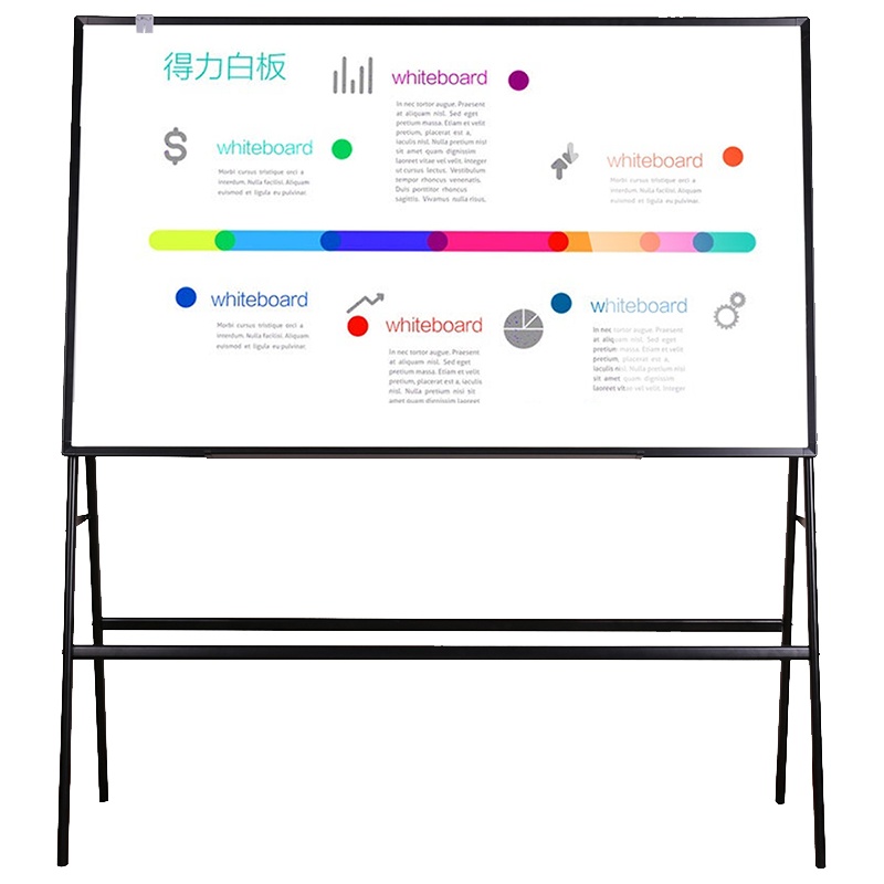 得力(deli)A型支架白板 强磁性A型支架移动白板写字板 可移动 900*1500mm[破损包赔] 33358