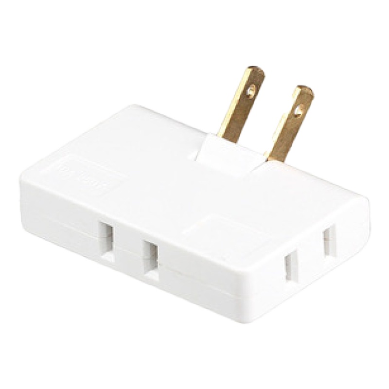 180度可旋转一拖三超薄无线二项2孔电源转换器二脚一转三转换插座 608A超薄白[1个装]