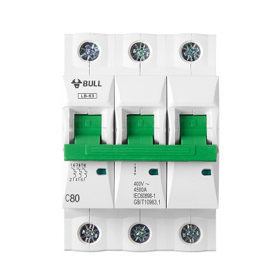 公牛空开空气开关家用三相3p50A小型真空短路过载保护器家用电闸断路器