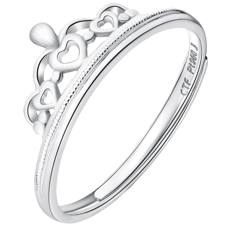 周大福首饰女王皇冠PT950白金/铂金戒指PT158604