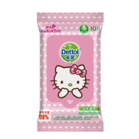 滴露(Dettol)卫生湿巾Hello kitty限定版10片 除菌湿巾