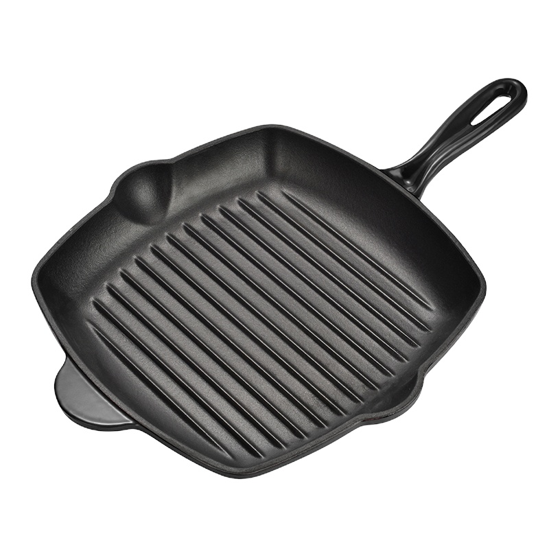 南极人铸铁牛排煎锅28cm黑色珐琅NJR-FL005-H