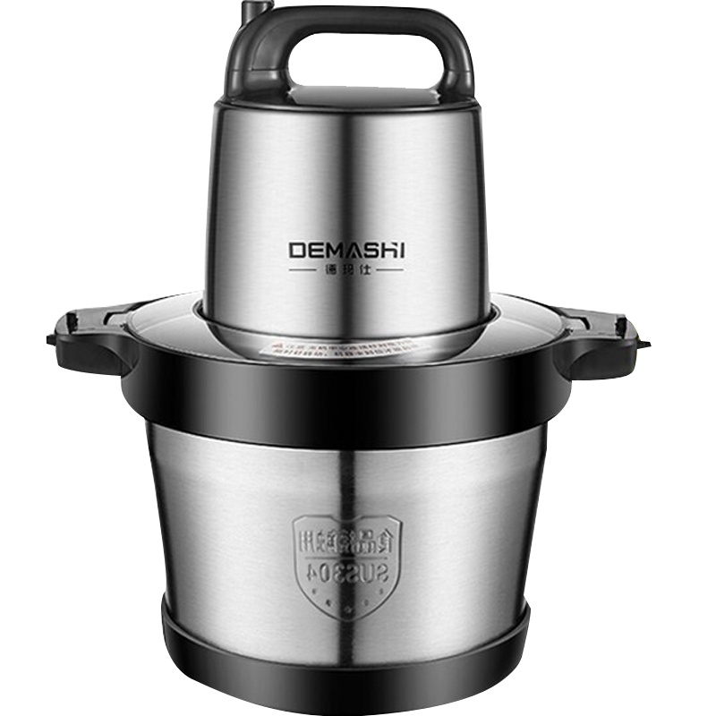 德玛仕家用商用大容量3升电动 搅肉搅拌机 绞馅碎肉打肉 不锈钢多功能婴儿辅食料理机JR-06[6升1000W大容量]