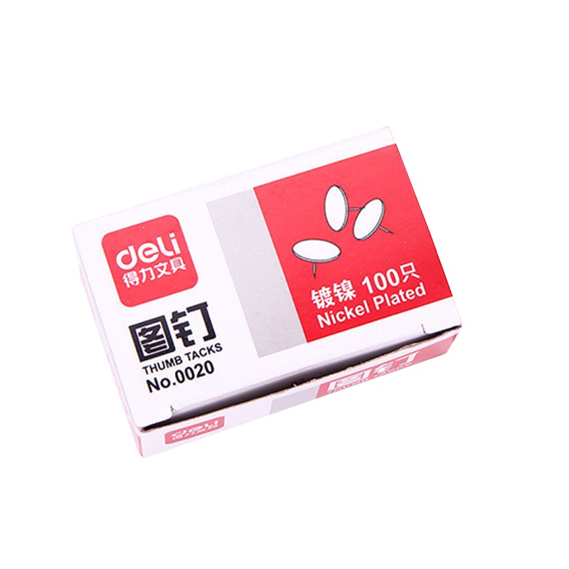 得力(deli) 得力0020图钉 得力图钉 镀镍 金属大头钉 图画钉