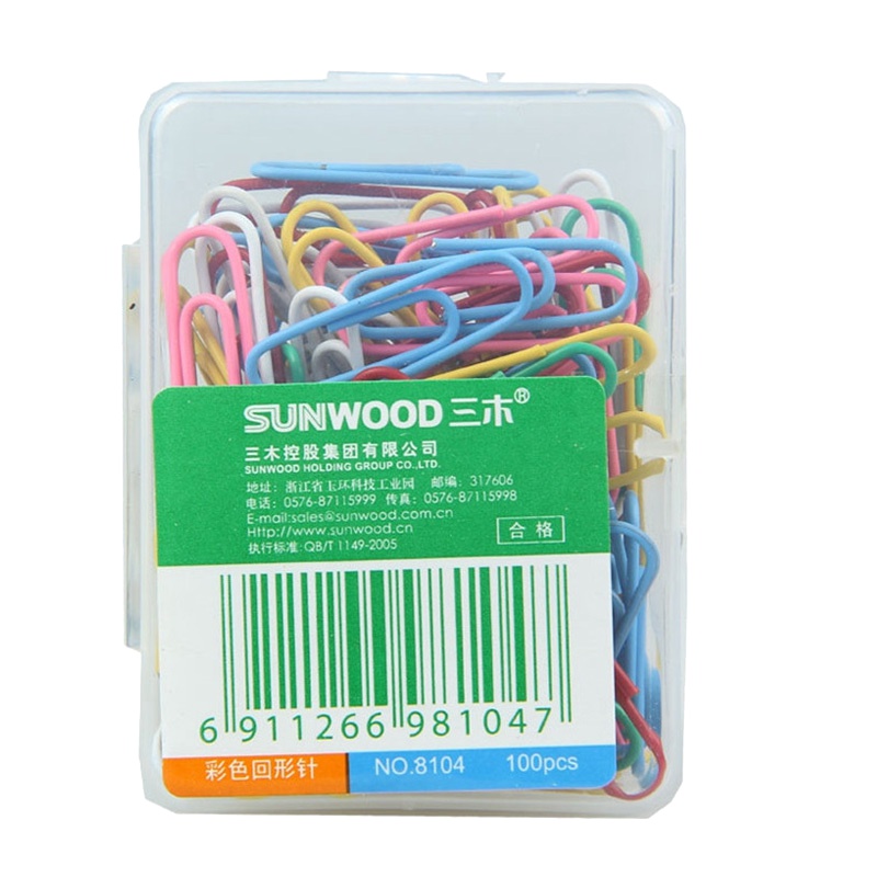 三木(SUNWOOD)8104彩色回形针5盒 糖果色曲别针 回形针/大头针