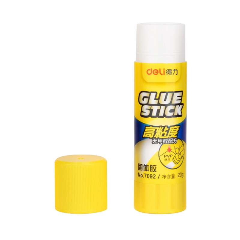 得力7092 20g高粘度PVP固体胶水 无甲醛快干耐用胶棒 12支装 办公用品