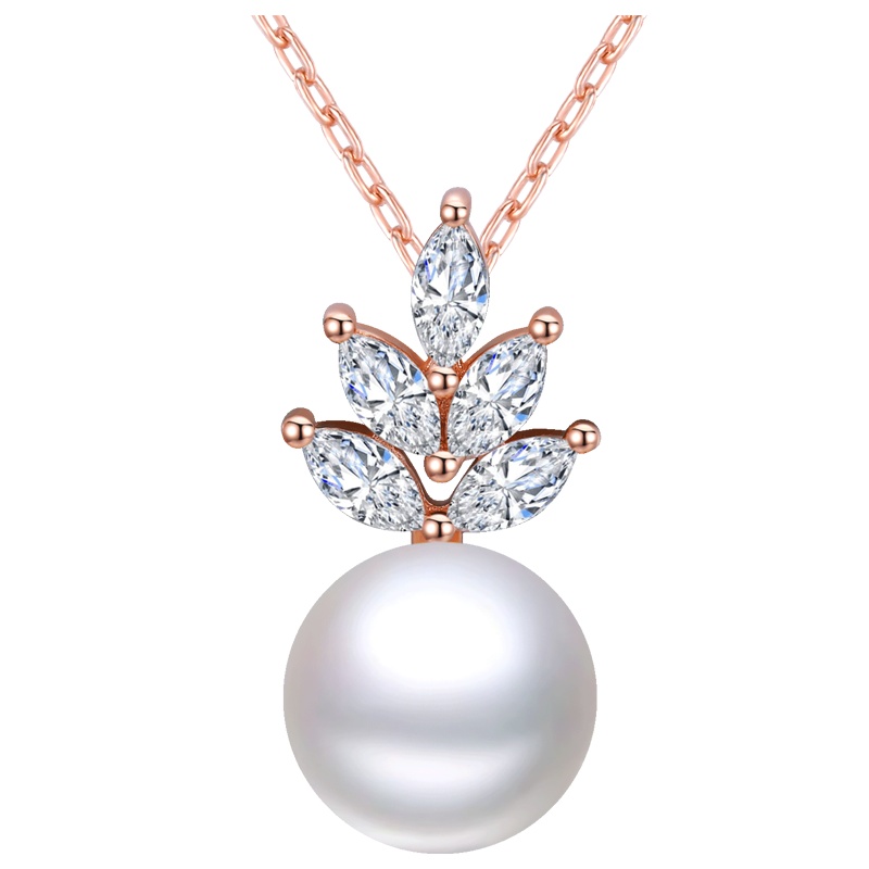 佰色传情纯银项链淡水珍珠吊坠女小众锁骨链森系网红简约气质