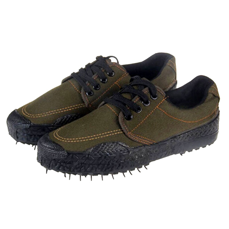 冰禹 SNll-111 劳保鞋子 劳动劳防鞋工地鞋 作训军训迷彩鞋解放鞋 工地帆布胶鞋耐磨 军绿 41