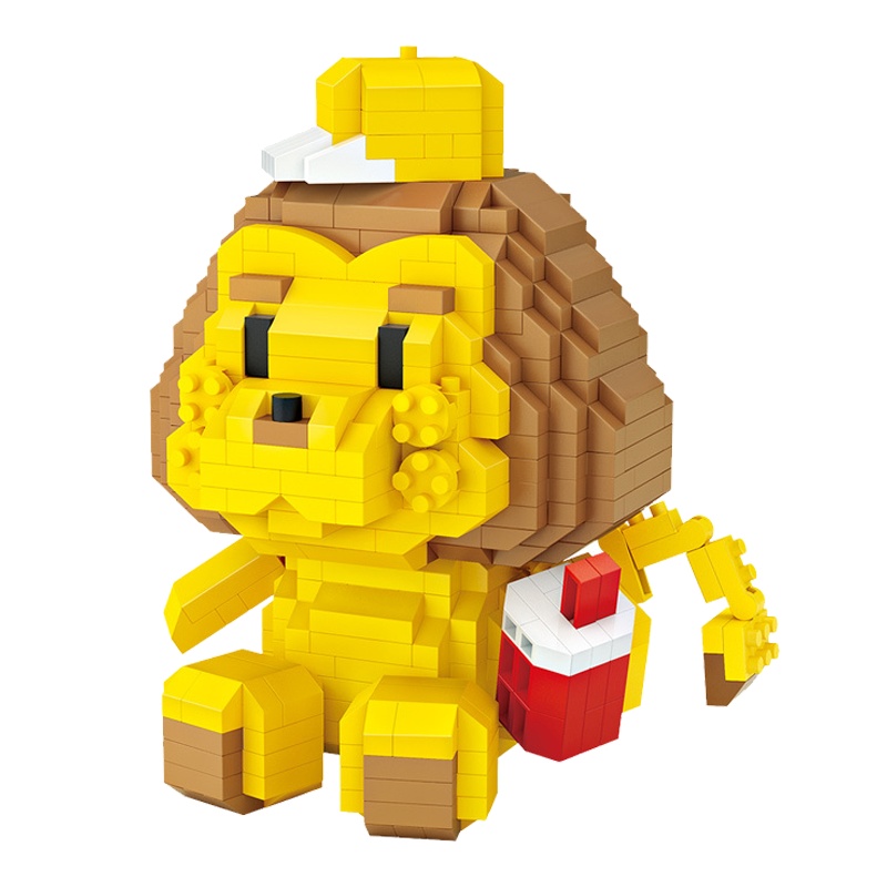 LOZ微颗粒积木小颗粒蜜桃女孩拼装益智玩具卡通创意趣味摆件9230小狮子680颗粒