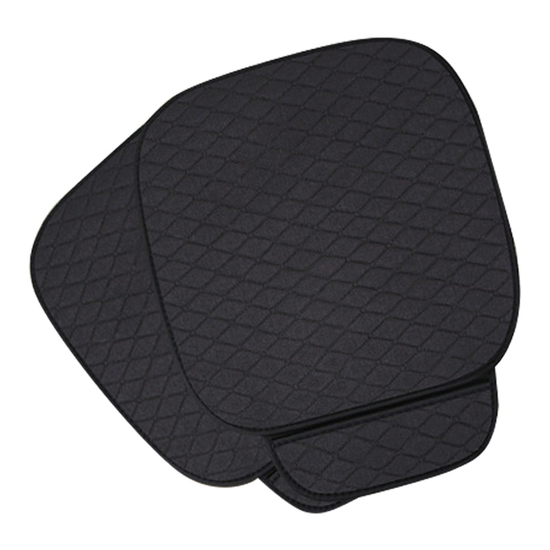 卡维妲防滑汽车坐垫 菱形三件套无靠背四季座垫座套小三件麻布 后排坐典雅灰