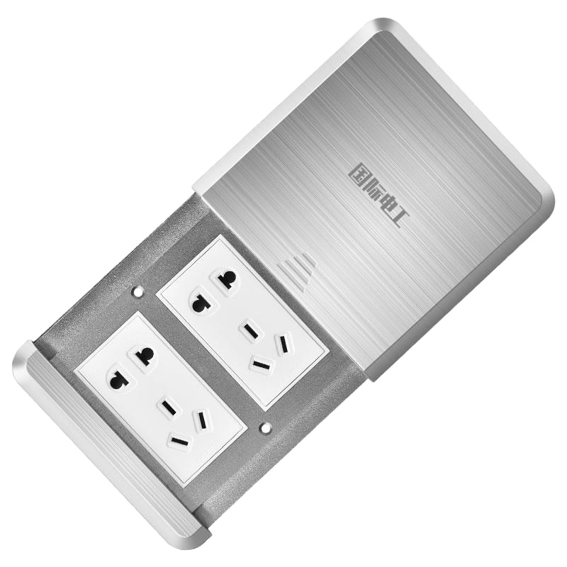 国际电工地插座不锈钢防水影藏式隐形家用五孔十孔地面地板脚地扦多功能平推式地插座地板插USB音频HDMI模块组合