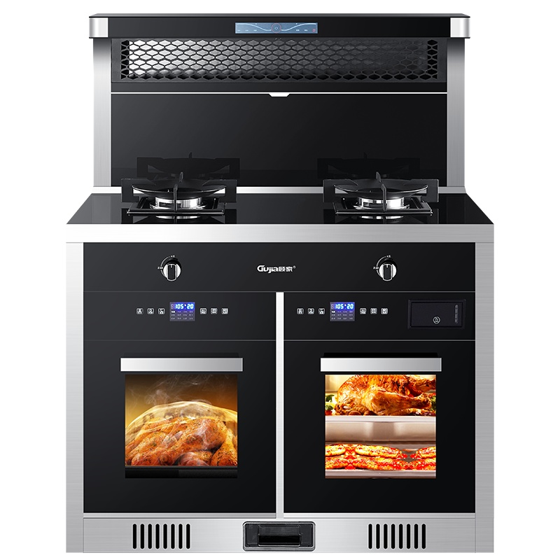 GUJIA顾家 G100E一米大尺寸集成灶蒸烤箱一体灶家用大吸力环保灶-液化气