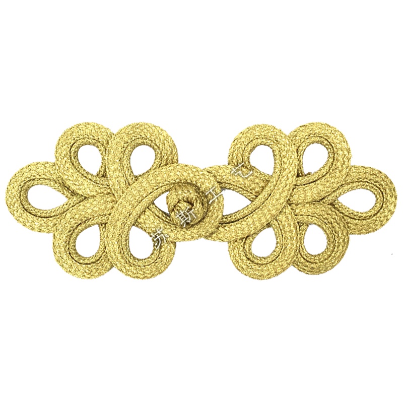 苏斯 金银色大五叶盘扣 家纺装饰中国结金丝大盘扣 五叶旗袍纽扣上衣民族风喜帖唐装材料