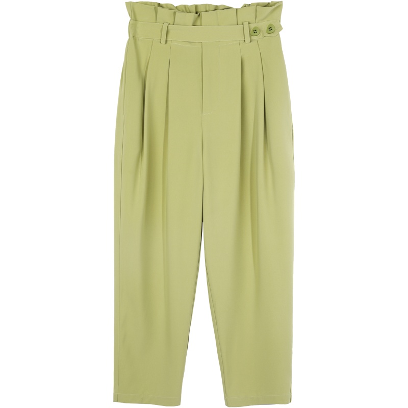 【新款】妖精的口袋花苞腰休闲西装裤女2020夏季新款显瘦哈伦裤子