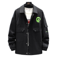 PMMP大码夹克春秋季男士工装韩版潮流加肥加大胖子翻领男潮牌外套