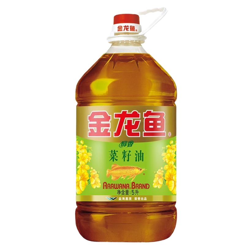 金龙鱼醇香菜籽油5L/桶 食用油 滴滴菜油香 优质健康 炒菜家用