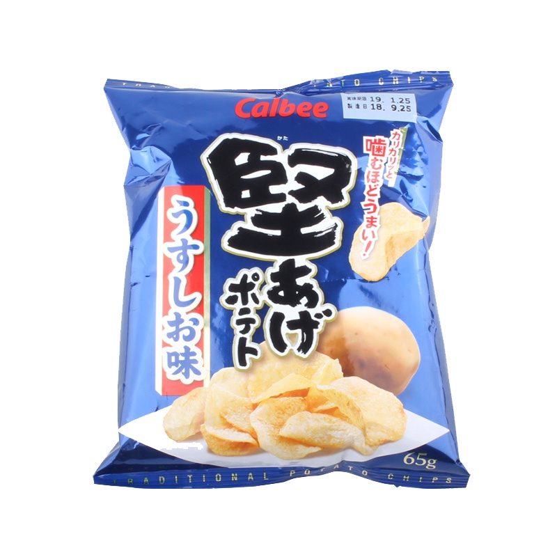 CALBEE/卡乐比 淡咸味坚脆薯片(膨化食品)65克/袋 日本进口 其他口味也有